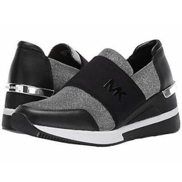 michael kors black and silver trainers